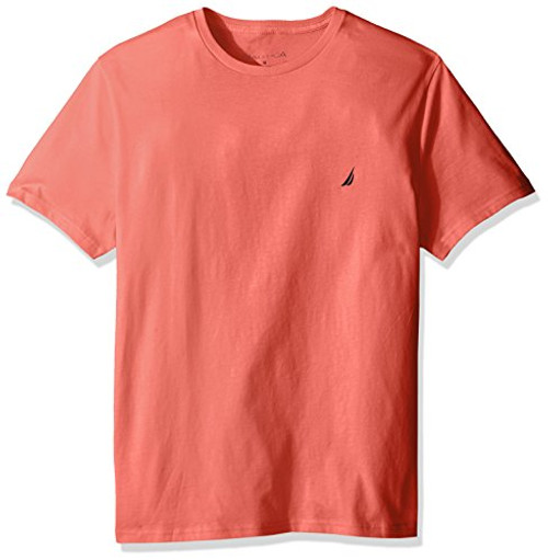 Nautica Men's Short Sleeve Solid Crew Neck T-Shirt Dreamy Coral Small