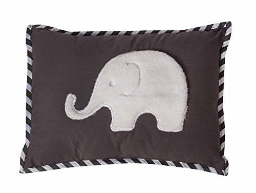 Bacati Elephants Unisex Dec Pillow Cover with Insert Grey