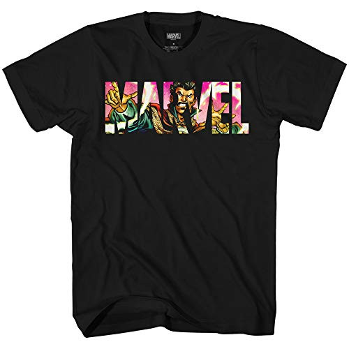 Marvel Logo Doctor Dr Strange Avengers Super Hero Adult Graphic Men's T-Shirt -Black XXX-Large-