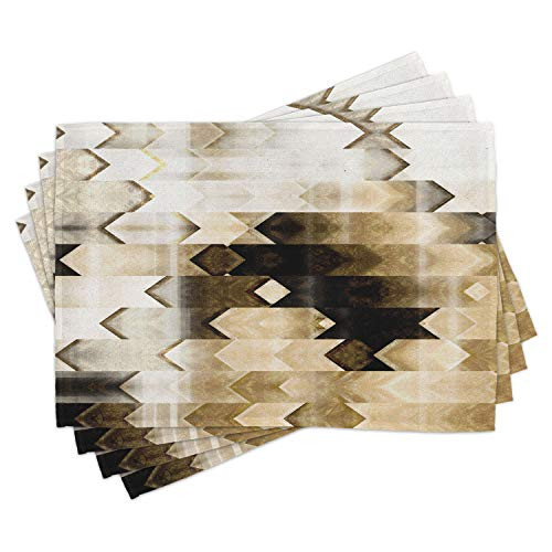 Lunarable Abstract Place Mats Set of 4 Geometrical Tiles in Triangle Cool Modern Design Art Print Washable Fabric Placemats for Dining Room Kitchen Table Decor White Brown Forrest Green Lunarable Abstract Place Mats Set of 4 Geometrical Tiles in Triangle Cool Modern Design Art Print Washable Fabric Placemats for Dining Room Kitchen Table Decor White Brown Forrest Green