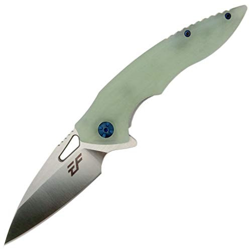 Eafengrow EF929 Pocket Knife with Clip EDC D2 Steel Blade Camping Folding Knives G10 Handle Tactical Knife Reliable Locking Mechanism Flipper Knife for Outdoor Survival Hiking -Jade-