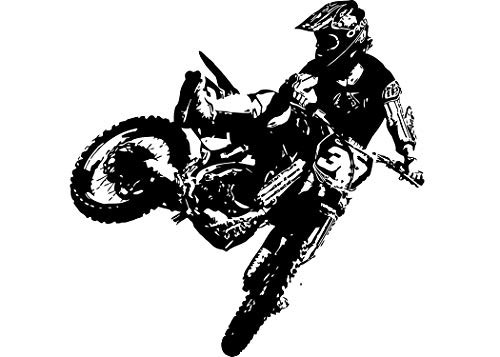 Motocross dirt bike decal, motocross biker decal, motocross bike sticker, dirt bike stickers, motocross wall art, dirt bike decal, motocross sticker, motocross decal, dirt bike wall art (22" x 22")