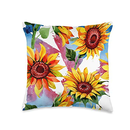 Sunflower Floral Collection Floral Flowers Yellow Sunflower Throw Pillow 16x16 Multicolor Sunflower Floral Collection Floral Flowers Yellow Sunflower Throw Pillow 16x16 Multicolor