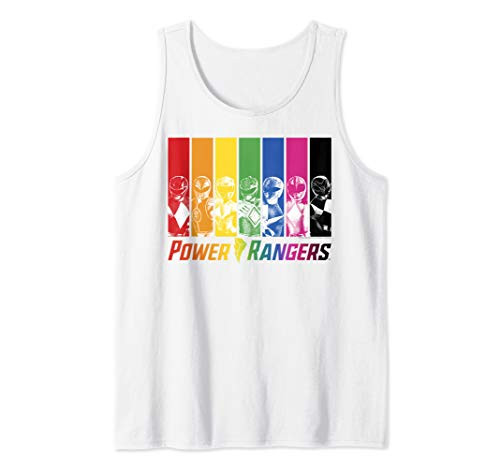 Power Rangers Group Shot Rainbow Panels Tank Top