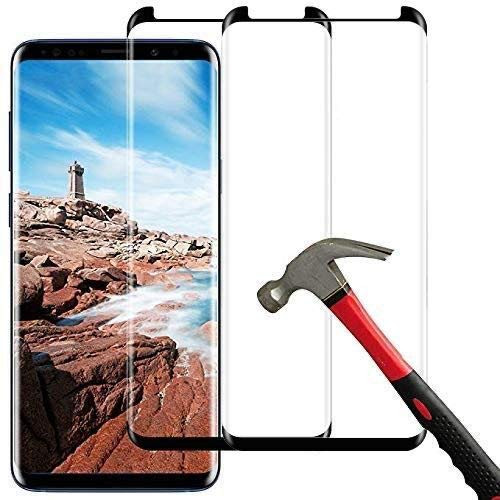 Keklle Galaxy S9 Plus Screen Protector -2 Pack- Full Coverage Scratch-Resistant Anti-Bubble 3D Curved Dot Matrix Tempered Glass Screen Protector for Samsung Galaxy S9 Plus