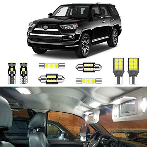 LIGHSTA 18PCS Super Bright White Interior LED Light Kit Package for Toyota 4Runner 2010 2011 2012 2013 2014 2015 2016 2017 2018 2019 2020 2021  plus License Plate Lights  plus Back Up Lights and Install Tool