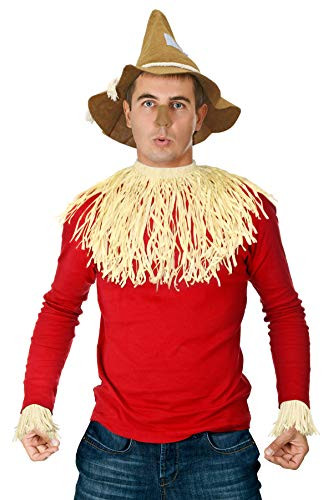 Scarecrow Straw Costume Kit with Scarecrow Hat Fake Straw for Scarecrow Costume Brown