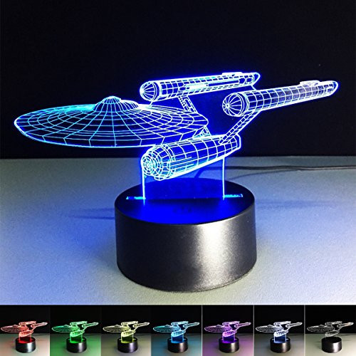 3D Illusion Lamp Star Trek 3D LED Night Light 7 Color Changing Desk Table Lamp Home Decor Night Light for Baby Kids Room Sleeping Nightlight Best Gift Toys (Star-Trek)