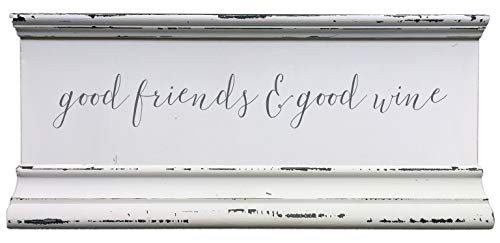 SIXTREES Good Friends & Good Wine 6X12 Inch Wood Decorative Box Sign