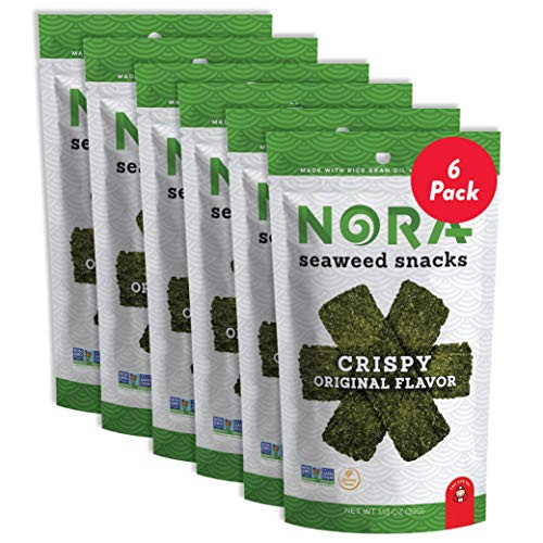 Original Crispy Seaweed Snacks by Nora - Low-Carb Asian Snack - Vegan Gluten-Free Non-GMO Verified - 6-Pack Original Crispy Seaweed Snacks by Nora - Low-Carb Asian Snack - Vegan Gluten-Free Non-GMO Verified - 6-Pack
