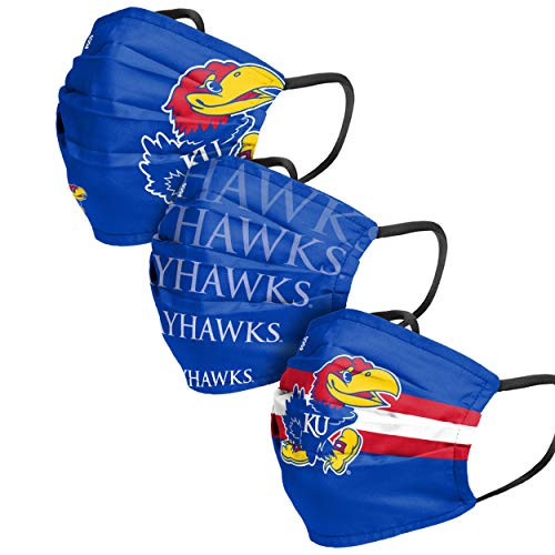 Kansas Jayhawks NCAA Mens Matchday Face Cover - 3 Pack