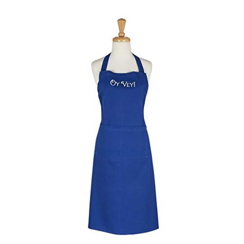 DII Design Imports Blue Hanukkah Oy Vey Embroidered Chefs Apron One Size