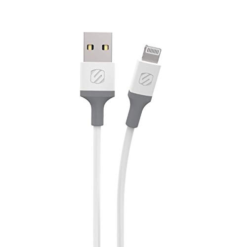 SCOSCHE i34WG-SP Strikeline USB-A to MFI Certified Sync Charging Cable for Lightning Devices 4 Feet White-Gray