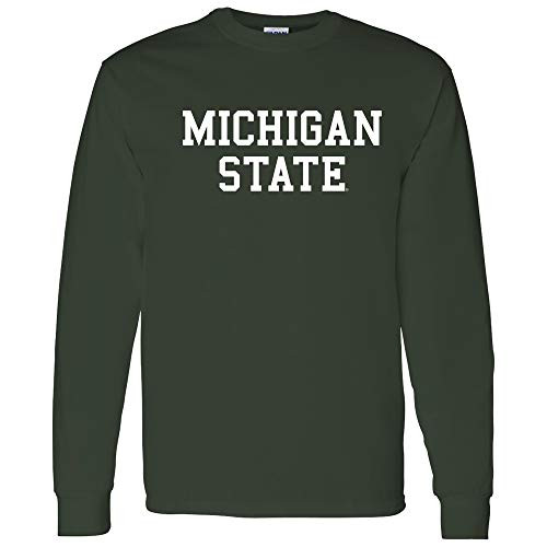 AL01 - Michigan State Spartans Basic Block Long Sleeve - 2X-Large - Forest Green