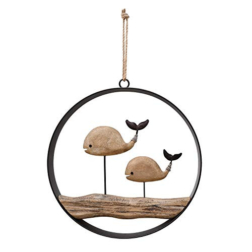 Nautical Wood Wall Decoration Rustic Wooden Hanging Circle Ocean Home Decor Hand Carved Beach Themed Ornament for Door -Whale- Nautical Wood Wall Decoration Rustic Wooden Hanging Circle Ocean Home Decor Hand Carved Beach Themed Ornament for Door -Whale-