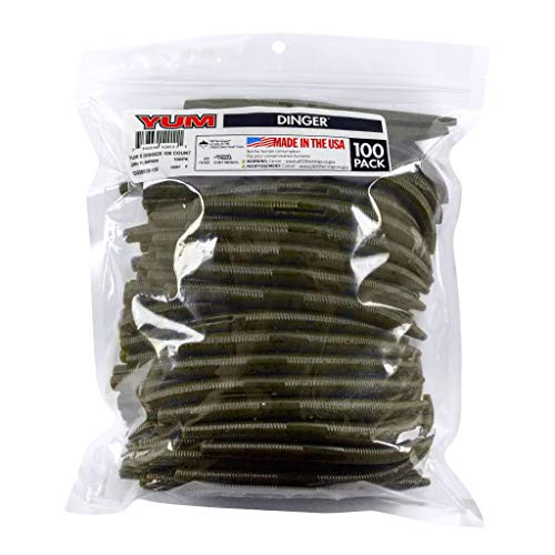 Yum Lures Dinger Bulk 100 Count Watermelon Red Flake 5 in