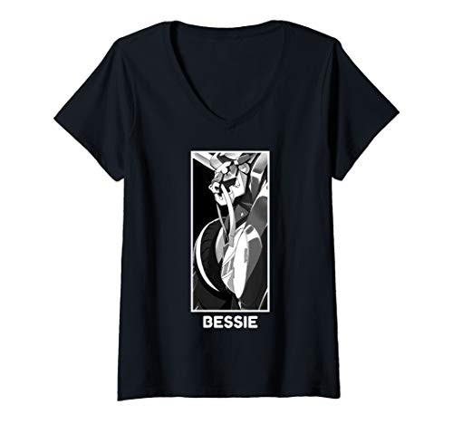 Womens Cannon Busters Bessie Portrait Panel White Text V-Neck T-Shirt
