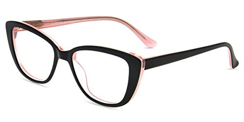 Firmoo Blue Light Blocking Glasses Anti Headache Anti Eye Strain Cat Eye Computer Glasses Non-prescription Bluelight Blocker Eyeglasses for Women -Black Pink Frame- Firmoo Blue Light Blocking Glasses Anti Headache Anti Eye Strain Cat Eye Computer Glasses Non-prescription Bluelight Blocker Eyeglasses for Women -Black Pink Frame-