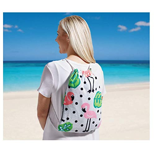 Fun for Beach Pool OR Park Towel and Towel Set -Flamingo Backpack 28IN X 58IN-