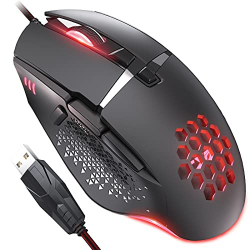 QYD Gaming Wired Mouse Lightweight USB Computer Mice with 8 Programmable Buttons Chroma RGB Backlight 7200 DPI Optical Sensor Ergonomic RGB Mouse for Windows PC Laptop Gamers Mouse for Laptop