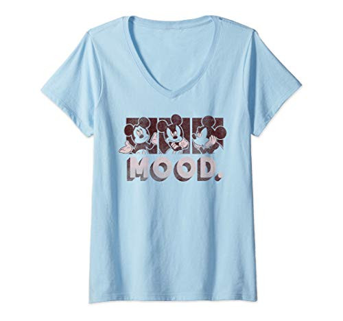 Womens Disney Mickey And Friends Mickey Mouse Mood Panels V-Neck T-Shirt