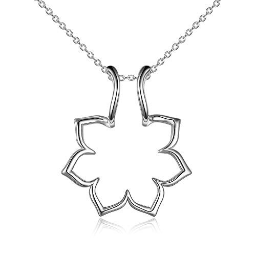 Sterling Silver Ring Holder Necklace Engagement Ring Keeper Pendant Necklace for Women -Sunflower-