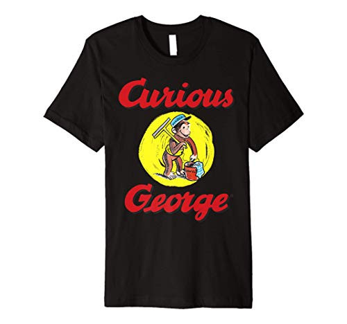 Curious George Window Clean Portrait Logo Premium T-Shirt