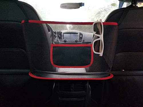 Car Net Pocket Handbag Holder Driver Storage Netting Pouch Car Net Pocket for Purses and Bags Front Seat Handbag Holder for Car Handbag Holder Attaches to Headrest? -Upgrade-red-