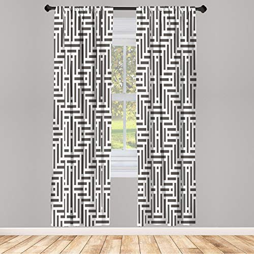 Ambesonne Geometric Window Curtains Vertical Horizontal Lines Squares Abstract Motifs Ornament Inspirations Lightweight Decorative Panels Set of 2 and Rod Pocket 56" x 84" Charcoal Grey White Ambesonne Geometric Window Curtains Vertical Horizontal Lines Squares Abstract Motifs Ornament Inspirations Lightweight Decorative Panels Set of 2 and Rod Pocket 56" x 84" Charcoal Grey White