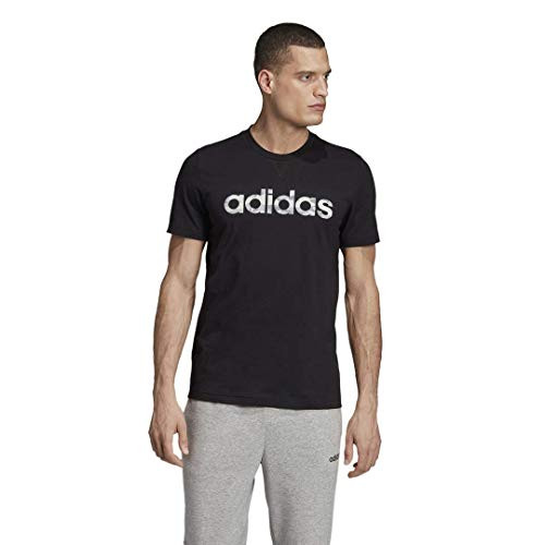 adidas mens Camo Linear Tee Black-White-Grey -Grey Small