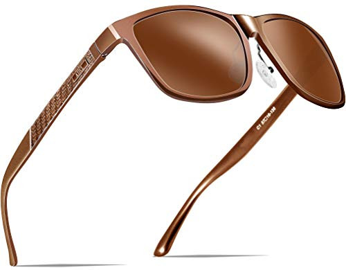 ATTCL Men's Retro Metal Frame Driving Polarized Sunglasses For Men 18587brown