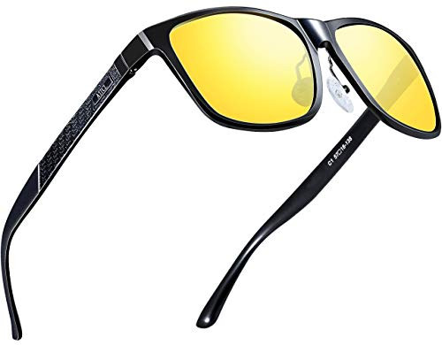 ATTCL Men's HD Night Time Driving Glasses Sunglasses Al-Mg Metal Frame Ultra Light 8587 Yeshi