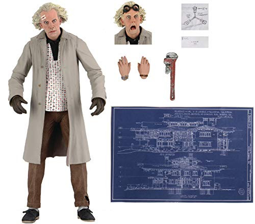 NECA Back to The Future Doc Brown Action Figure -Ultimate Version Wrench Flux Capacitor Drawing  and  Blueprint-