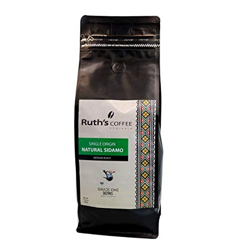 Ruths SIDAMO Whole Beans Coffee Medium Roast - 17.64Oz Natural Single Origin Coffee Naturally Dried and Roasted Natural Ethiopian Coffee Floral Berry and Citrus Notes Ruths SIDAMO Whole Beans Coffee Medium Roast - 17.64Oz Natural Single Origin Coffee Naturally Dried and Roasted Natural Ethiopian Coffee Floral Berry and Citrus Notes