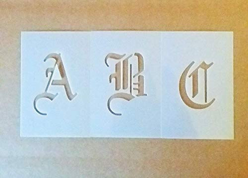 Old English Alphabet Stencil - Uppercase -3 Inch-