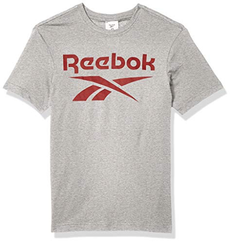 Reebok Stacked Logo Tee Medium Grey Heather Large