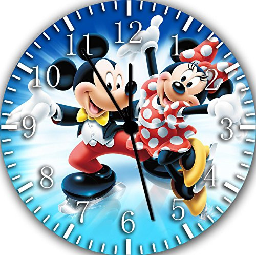 Mickey Mouse Minnie Mouse Frameless Borderless 10" Wall Clock F32 Nice for Gift or Room Wall Decor