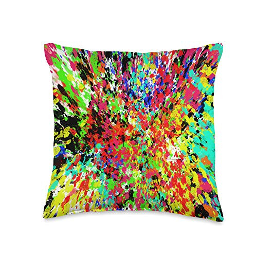 Designs by Terri Artsy Paint Splatters Throw Pillow 16x16 Multicolor
