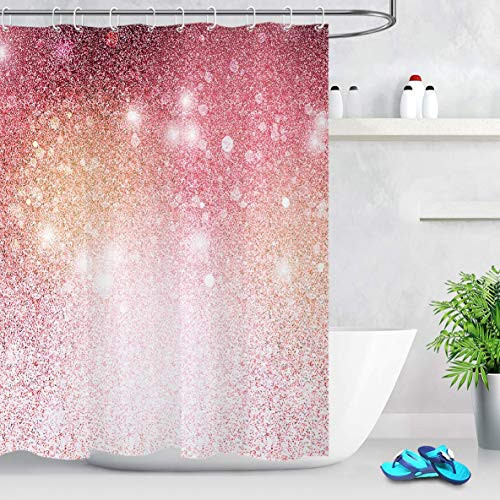 heigudan Rose Gold Shower Curtains Pink Bathroom Curtains Glitter Bling Bathroom Decorations Home Decor Fabric Shower Curtain Bathroom Waterproof Polyester Bath Curtain with 12 Hooks heigudan Rose Gold Shower Curtains Pink Bathroom Curtains Glitter Bling Bathroom Decorations Home Decor Fabric Shower Curtain Bathroom Waterproof Polyester Bath Curtain with 12 Hooks