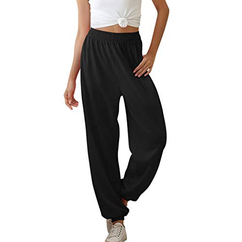 SSYongxia Women's Active Yoga Sweatpants Workout Joggers Pants Cotton Lounge Sweat Pants with Pockets Loose Trousers Black