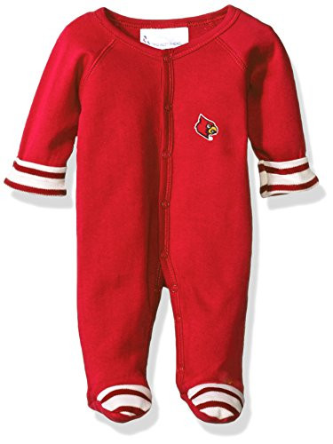 Two Feet Ahead NCAA Louisville Cardinals Baby Stripe Footed Creeper Preemie