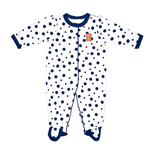 Two Feet Ahead NCAA Syracuse Orange Infant Polka Dot Footed Creeper Dress 6 Months Navy Two Feet Ahead NCAA Syracuse Orange Infant Polka Dot Footed Creeper Dress 6 Months Navy