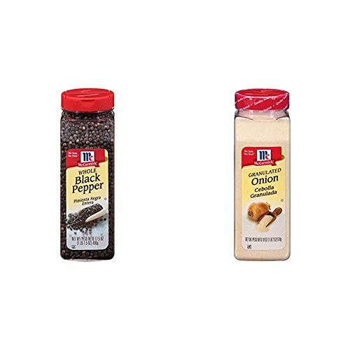 McCormick Whole Black Pepper 17.5 oz  and  Granulated Onion 18 oz