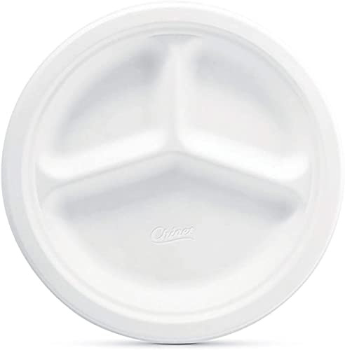 Chinet 10-3-8 Dinner Compartment Plates - 165 Count by Chinet