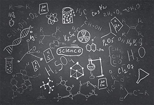 AOFOTO 7x5ft Chemistry Course Classroom Photography Backdrop Handwritten Science Drawing Chalkboard Blackboard Background for School Term Begins Graduation Ceremony Photo Studio Drapes