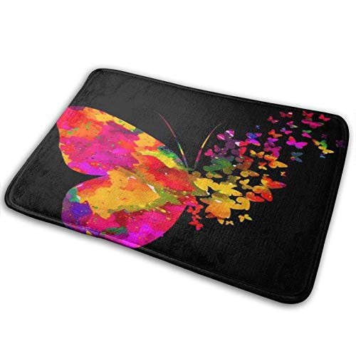 GUKISALA3 Bathroom Rugs Bath MatButterfly Abstract Colored Butterfly Black BackgroundNon Slip Shower Mat Super Cozy Floor Rug Doormats Carpets Bathroom Decorations GUKISALA3 Bathroom Rugs Bath MatButterfly Abstract Colored Butterfly Black BackgroundNon Slip Shower Mat Super Cozy Floor Rug Doormats Carpets Bathroom Decorations