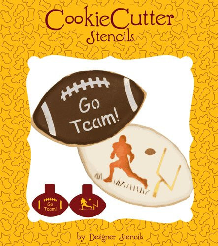 Football Cookie Stencil Set -no cutter- by Designer Stencils