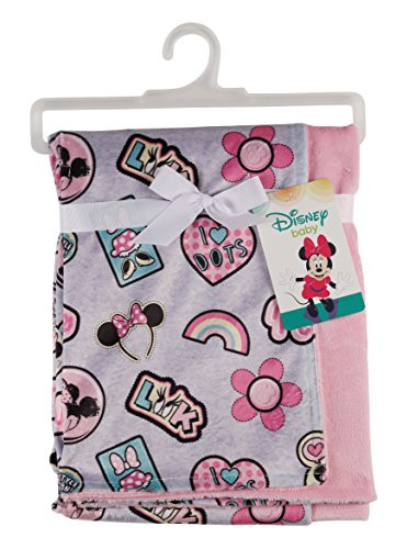 Disney Minnie Mouse Mink and Sherpa Double Sided Infant Blanket Style Icon Print