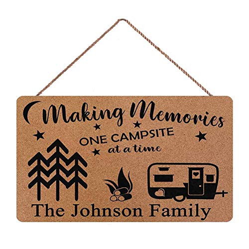 Making Memories One Campsite at A Time Welcome Sign Personalized Wood Sign Custom Name Metal Plaque Wall Decor Gift