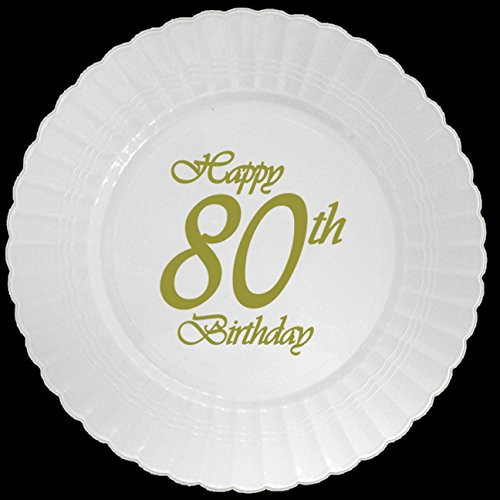 Partypro 80TH Classy Birthday Plastic Dinner Plate -8 CT.-